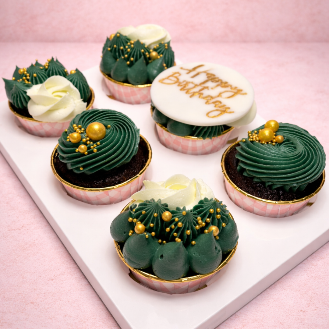 6pcs Emerald Green - Celebration Cupcakes