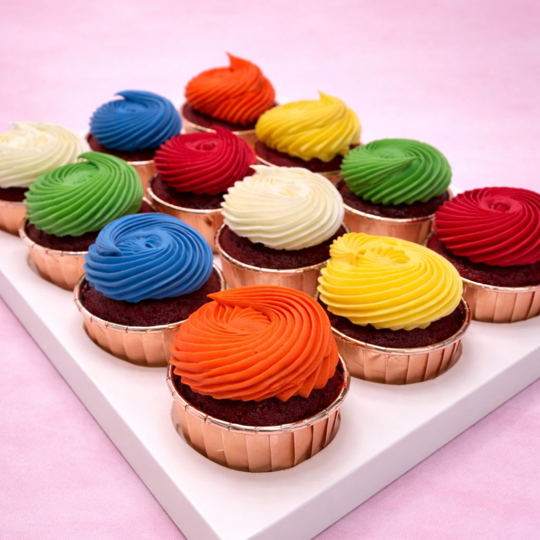 12pcs Colorful - Cream Cupcakes