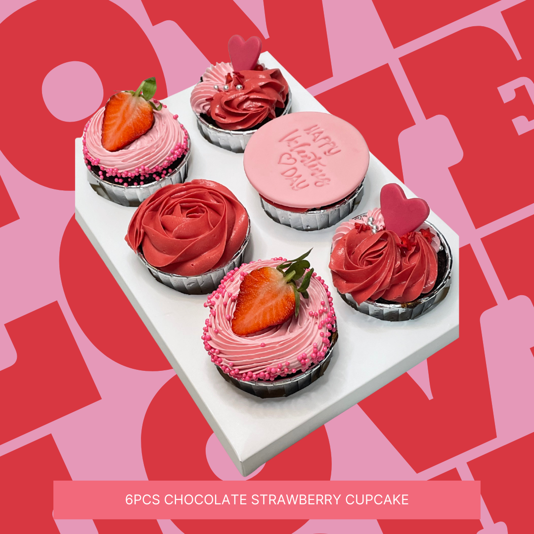 6pcs Chocolate Strawberry Cupcakes