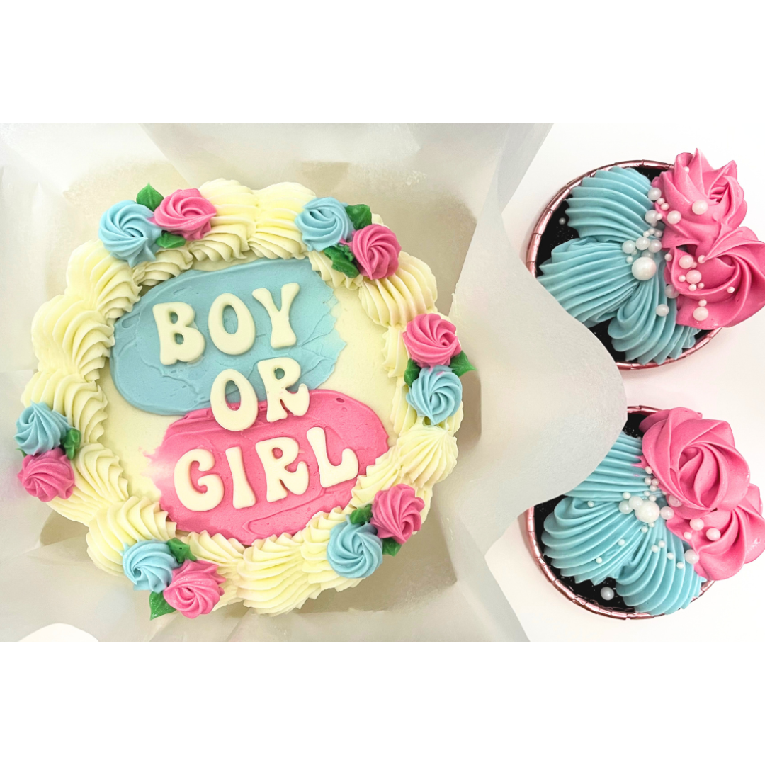 Gender Reveal Vintage Cake