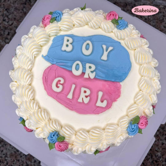 Gender Reveal Vintage Cake